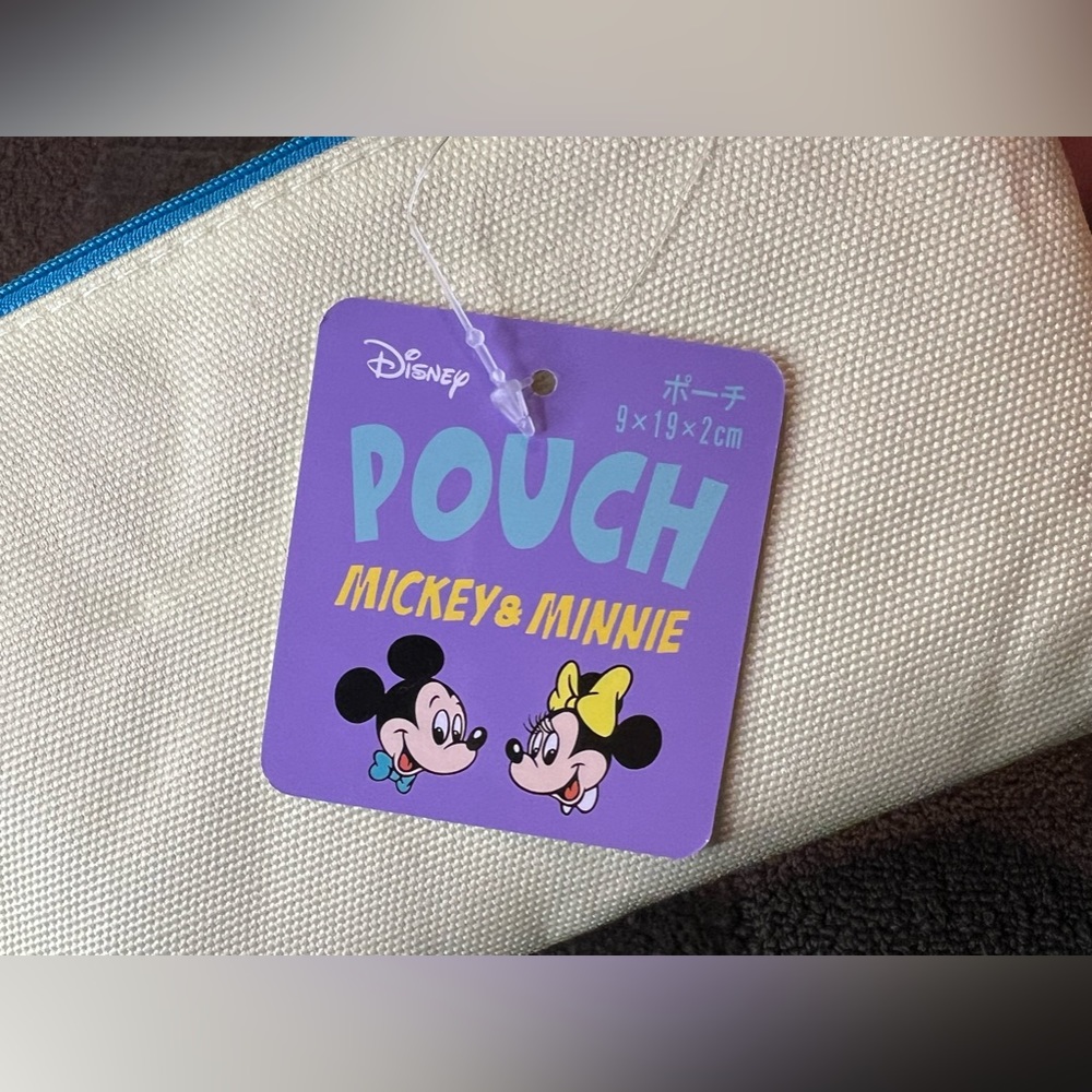 Mickey Mouse & Minnie Mouse Small Zipper Pouch Bag Official Disney Japan Classic - Picture 6 of 7